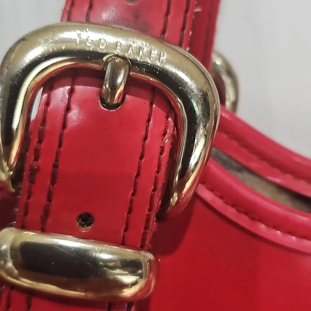 Ted Baker Y2K Tote Bag Patente Hot Pink Leather.